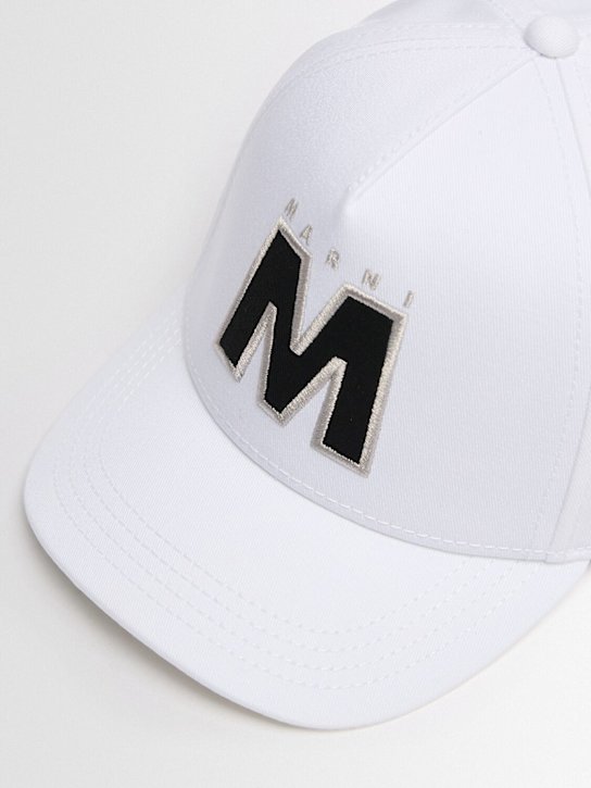 Marni Junior: Cotton canvas baseball hat w/ logo - Blanco - kids-boys_1 | Luisa Via Roma