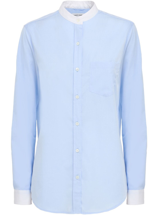 Marie Marot: Alma cotton shirt - 浅蓝色/白色 - women_0 | Luisa Via Roma