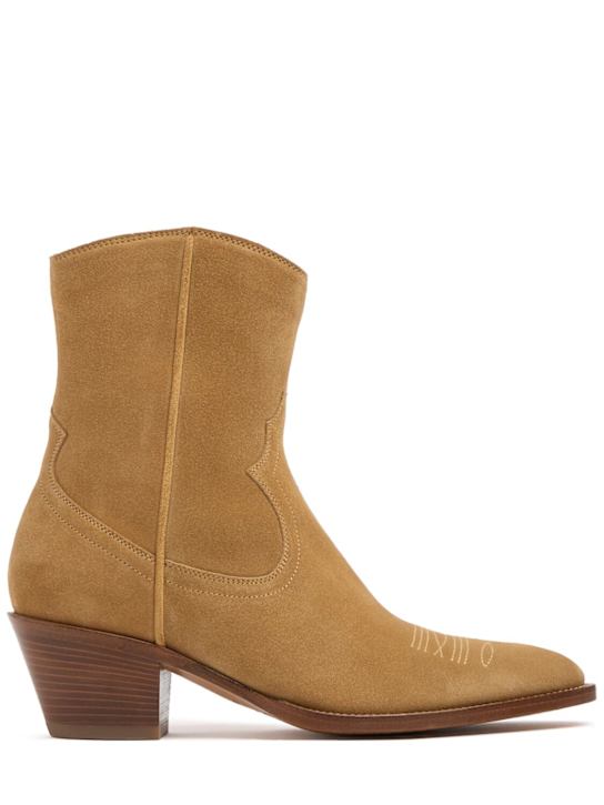 Buttero: Annie suede ankle boots - Gold - women_0 | Luisa Via Roma
