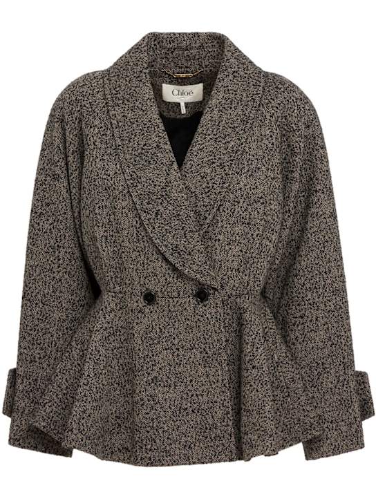 Chloé: 羊毛夹克 - 米黄色/黑色 - women_0 | Luisa Via Roma