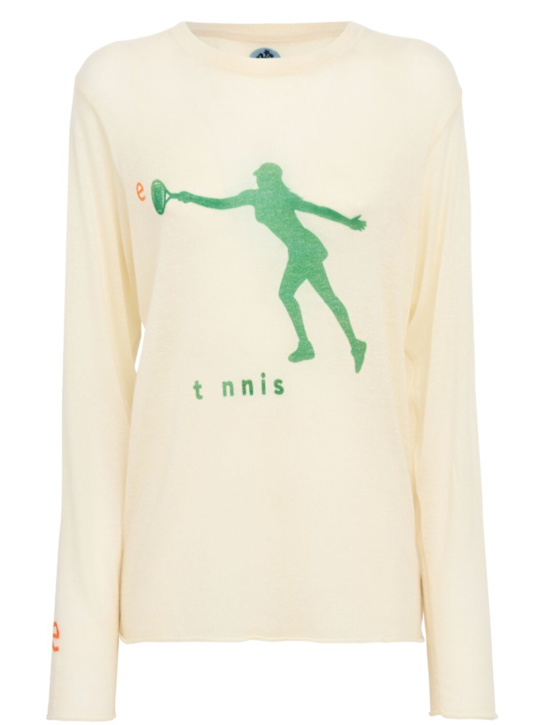 Adrian Cashmere: Tennis long sleeve cashmere sweater - Natural - women_0 | Luisa Via Roma