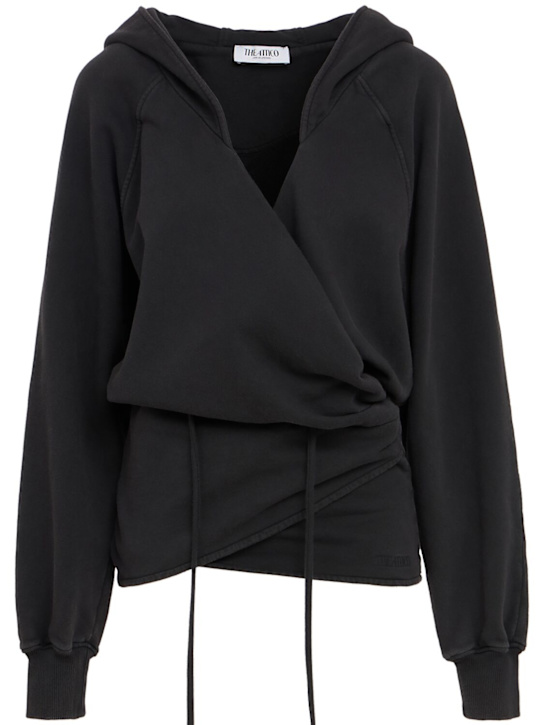 The Attico: 棉质迷你连衣裙 - 黑色 - women_0 | Luisa Via Roma