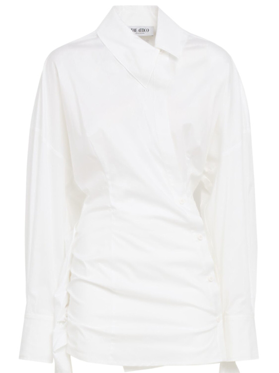 The Attico: Mini shirt dress - Blanc - women_0 | Luisa Via Roma