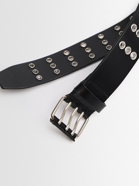 Ann Demeulemeester: 4厘米Ezra金属孔眼腰带 - 黑色 - men_1 | Luisa Via Roma