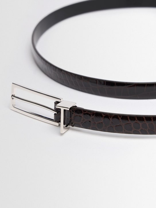 Tom Ford: 1.5cm Shiny croc embossed leather belt - men_1 | Luisa Via Roma