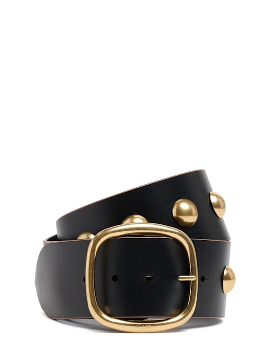 Chloé: Midnight搭扣皮革腰带 - Gold And Black - women_0 | Luisa Via Roma
