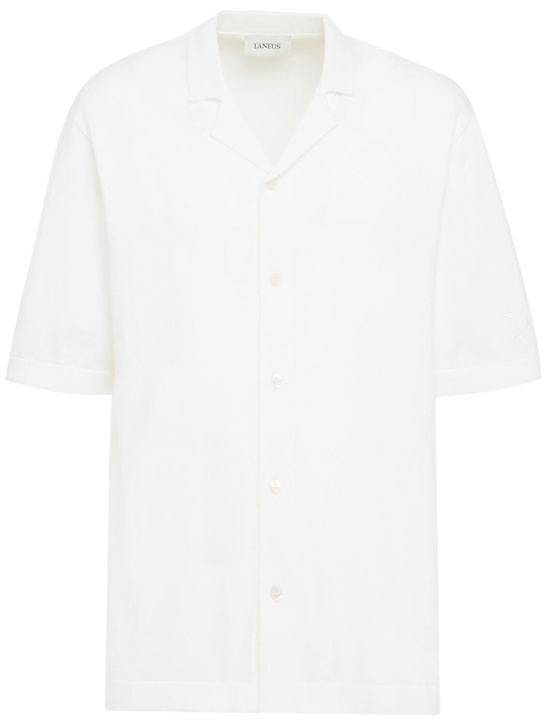 Laneus: 棉质针织polo衫 - 奶油色 - men_0 | Luisa Via Roma