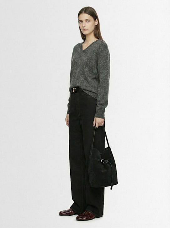 Liffner: Large Belted Bucket suede tote bag - women_1 | Luisa Via Roma