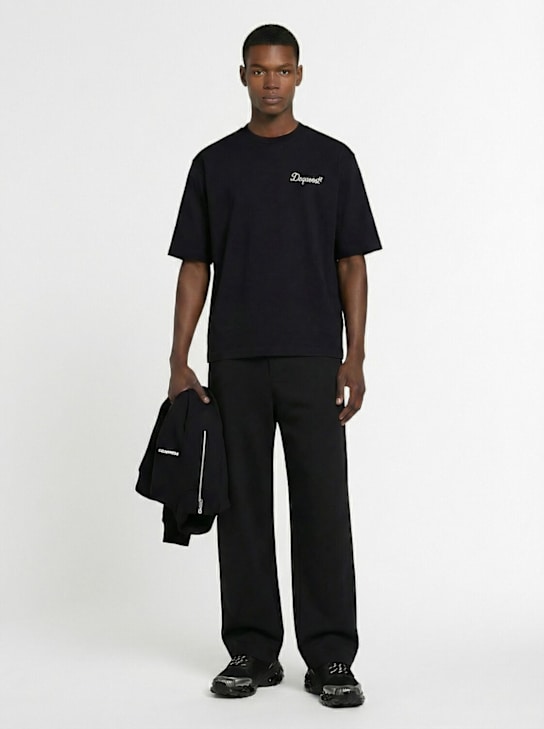Dsquared2: Loose fit T恤 - 黑色 - men_1 | Luisa Via Roma