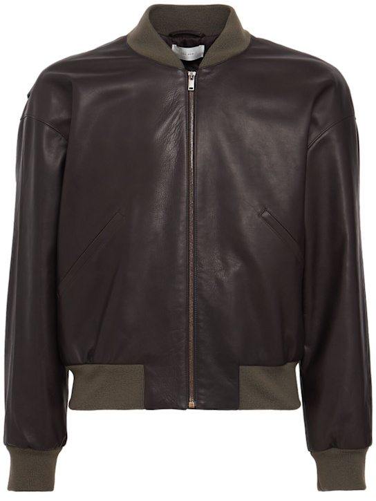 The Row: Setsen皮革夹克 - 棕色 - men_0 | Luisa Via Roma
