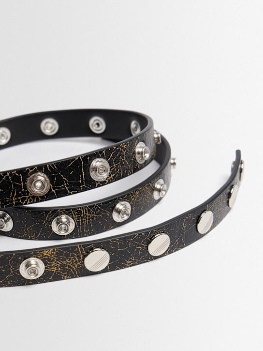 The Attico: 按扣皮革腰带 - Brown Shades - women_1 | Luisa Via Roma