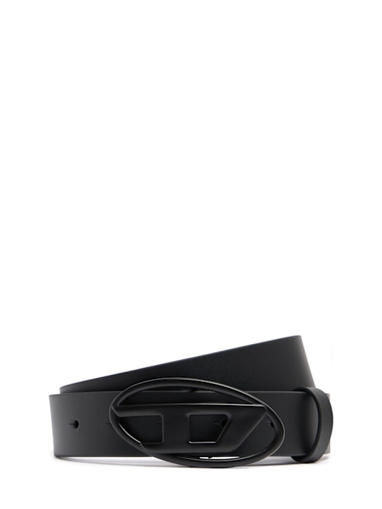 Diesel Kids: Leather belt w/ logo - 黑色 - kids-boys_0 | Luisa Via Roma