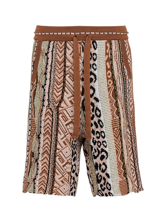 Laneus: 棉混纺针织短裤 - 巧克力色 - men_0 | Luisa Via Roma