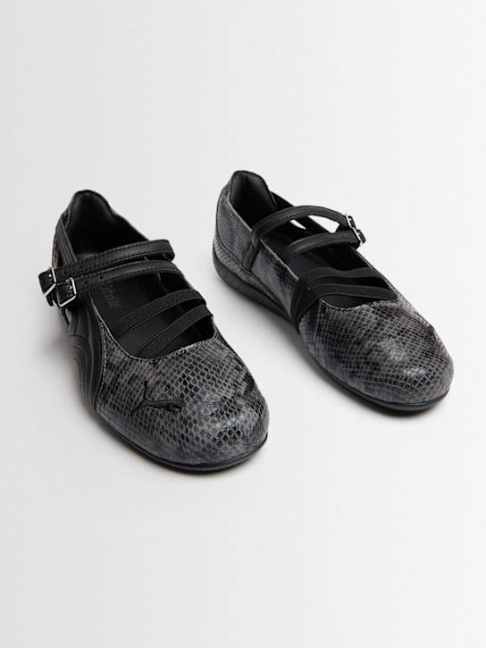 PUMA: Speedcat Ballet snake embossed sneakers - Black Snake - women_1 | Luisa Via Roma