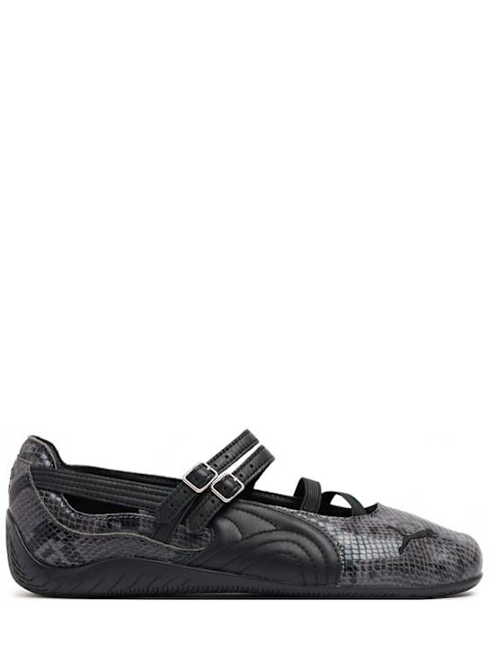 PUMA: Speedcat Ballet snake embossed sneakers - Black Snake - women_0 | Luisa Via Roma