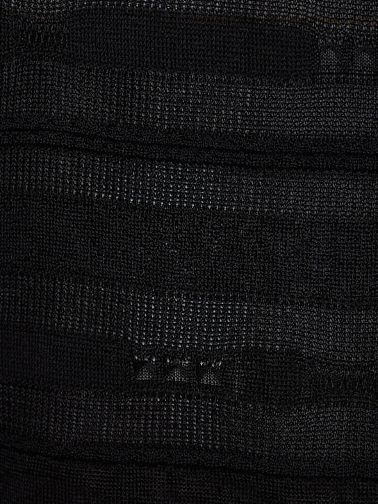 Laneus: Knitted viscose blend t-shirt - Black - men_1 | Luisa Via Roma