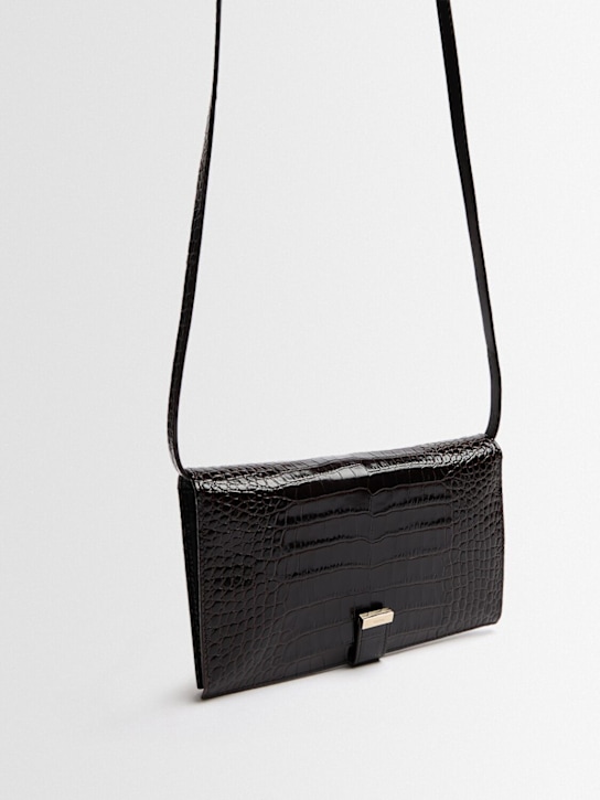 Tom Ford: Clutch aus Lackleder mit Krokoprägung - Espresso - women_1 | Luisa Via Roma