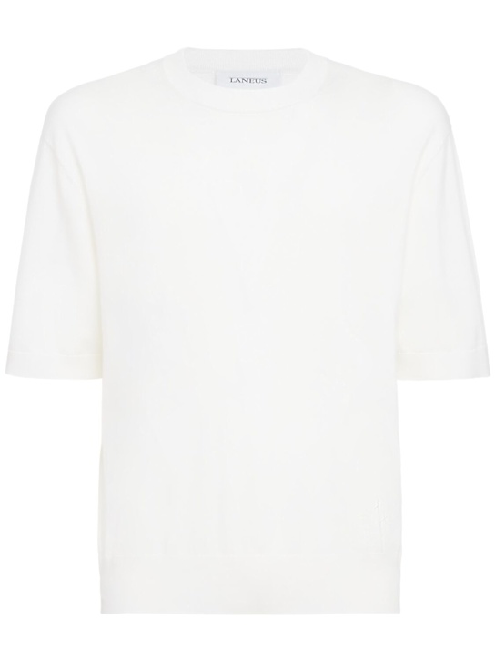 Laneus: 棉质针织T恤 - 奶油色 - men_0 | Luisa Via Roma