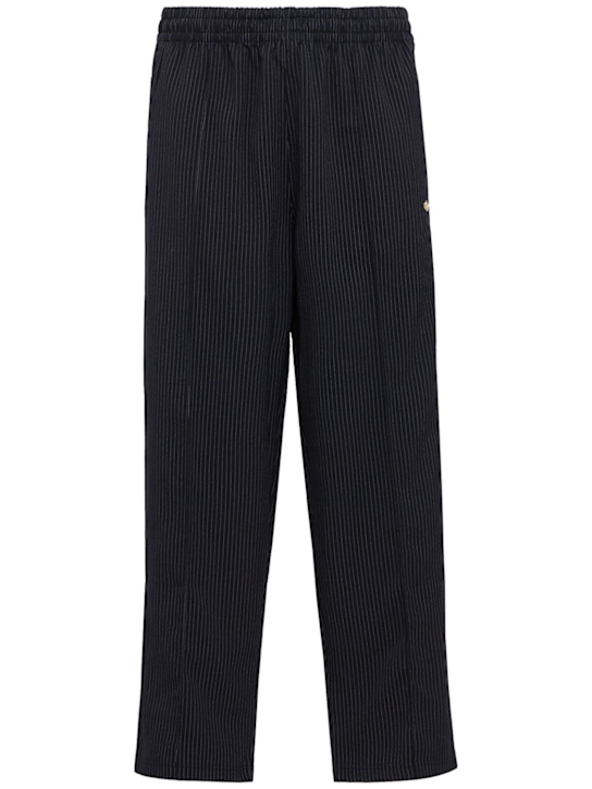 adidas Originals: Firebird pinstripe track pants - Black - men_0 | Luisa Via Roma