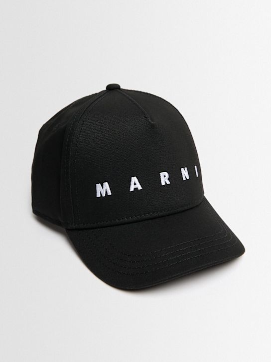 Marni Junior: Cotton hat - Black - kids-boys_1 | Luisa Via Roma