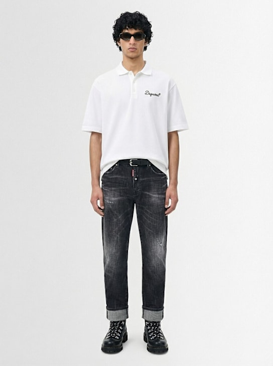 Dsquared2: Tennis fit POLO衫 - 白色 - men_1 | Luisa Via Roma