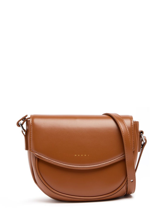 Marni Junior: Poly shoulder bag w/ logo - 棕色 - kids-girls_0 | Luisa Via Roma