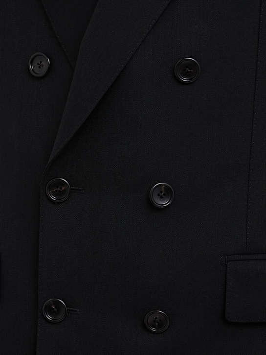 Tom Ford: 双排扣斜纹夹克 - 黑色 - men_1 | Luisa Via Roma