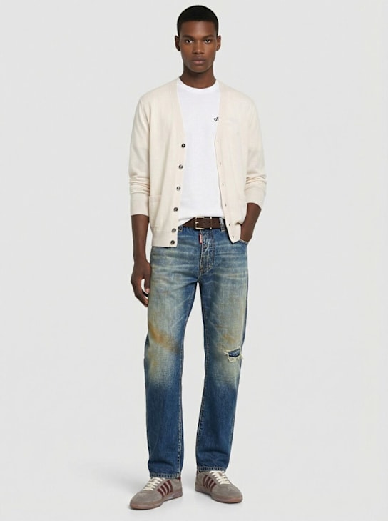 Dsquared2: Knit cardigan - Beige - men_1 | Luisa Via Roma