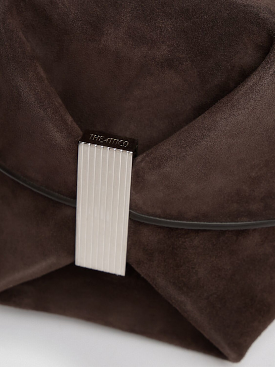 The Attico: Medium La Scoop shoulder bag - Dark Brown - women_1 | Luisa Via Roma