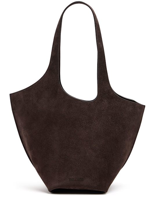 The Attico: Medium La Scoop shoulder bag - Dark Brown - women_0 | Luisa Via Roma