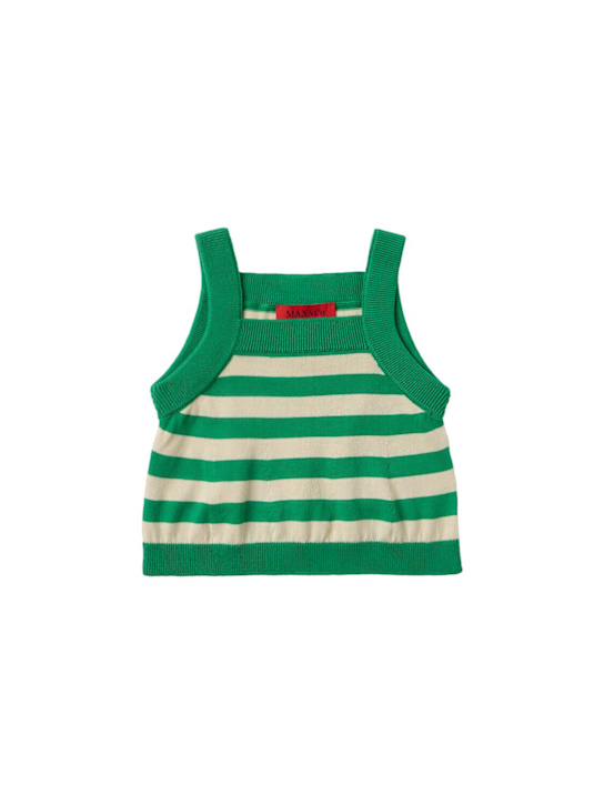 MAX&Co.: Cotton tank top - Beige/Green - kids-girls_0 | Luisa Via Roma