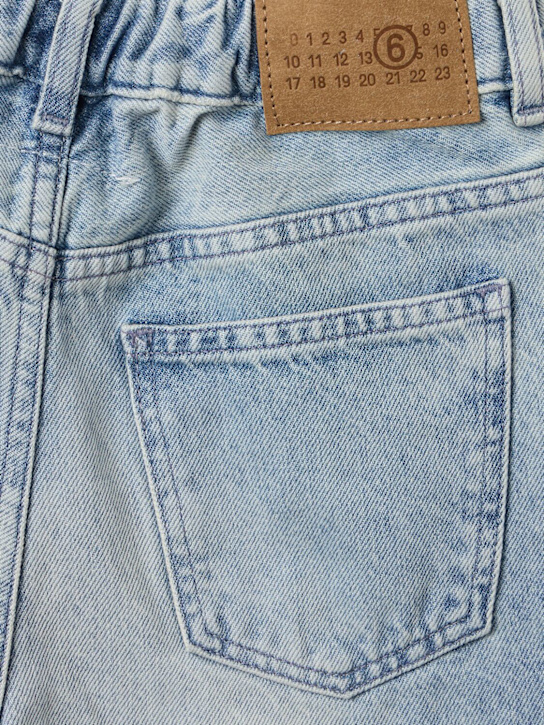 MM6 Maison Margiela: Cotton denim jeans - Bleu Clair - kids-boys_1 | Luisa Via Roma