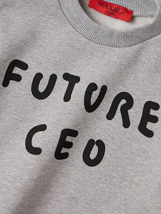 MAX&Co.: Embroidered cotton sweatshirt - 灰色 - kids-girls_1 | Luisa Via Roma