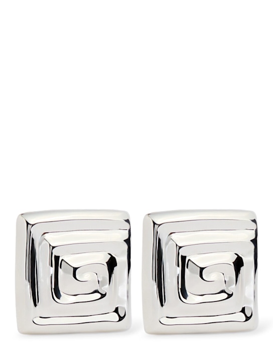 Louis Abel: Uzu square stud earrings - Argent - women_0 | Luisa Via Roma