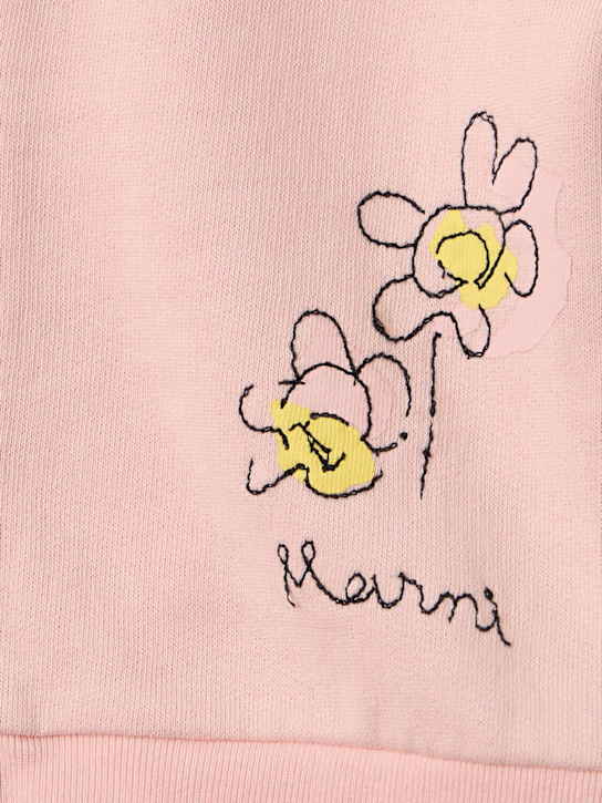 Marni Junior: Printed cotton sweatshirt - 粉色 - kids-girls_1 | Luisa Via Roma