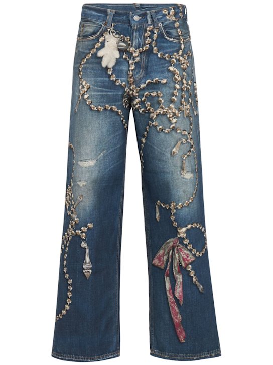 Acne Studios: Tlo有机棉阔腿牛仔裤 - Mid Blue - women_0 | Luisa Via Roma