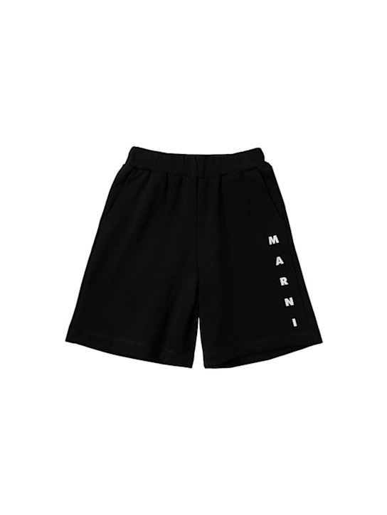 Marni Junior: Cotton shorts - Black - kids-boys_0 | Luisa Via Roma