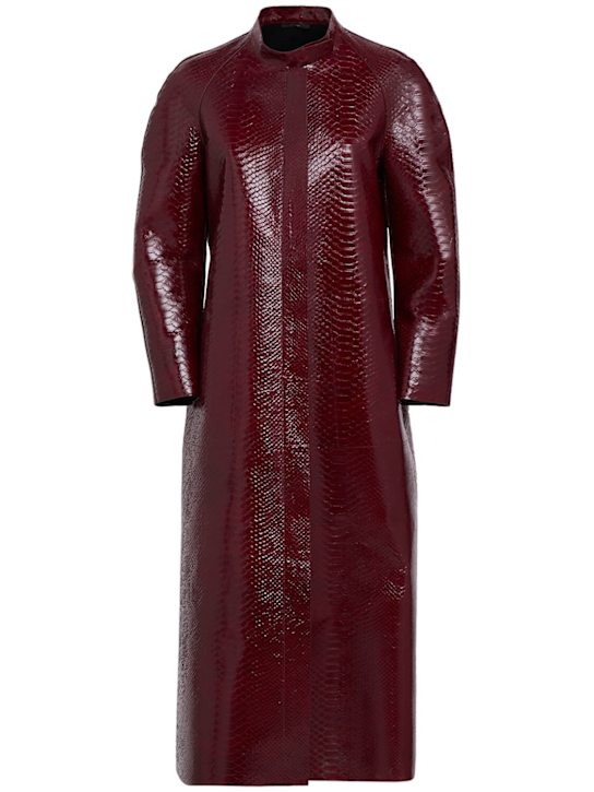 Tom Ford: Lange Bikerjacke aus Leder - Rubinrot - women_0 | Luisa Via Roma