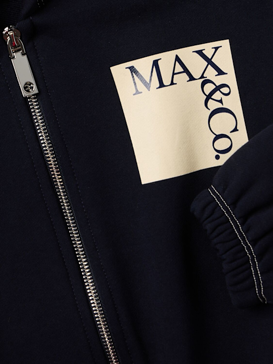 MAX&Co.: Cotton zip-up hoodie - 黑色 - kids-girls_1 | Luisa Via Roma
