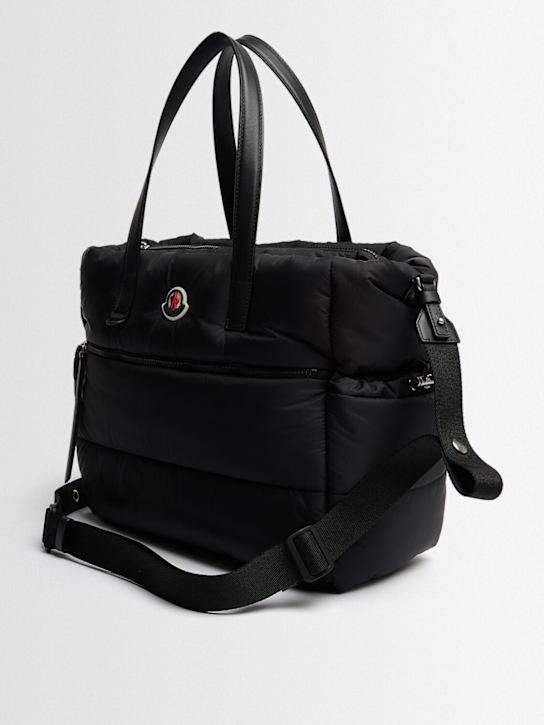 Moncler: Logo nylon diaper bag - 黑色 - kids-boys_1 | Luisa Via Roma
