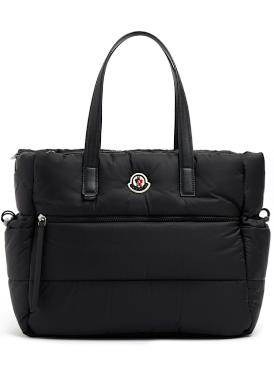 Moncler: Logo nylon diaper bag - 黑色 - kids-boys_0 | Luisa Via Roma