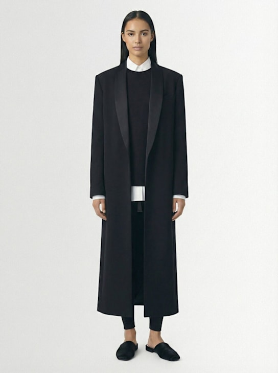 The Row: Abrigo midi de lana - Negro - women_1 | Luisa Via Roma