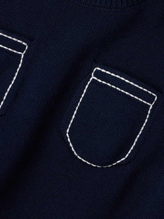 Marni Junior: Cotton knit sweater - Blue - kids-girls_1 | Luisa Via Roma