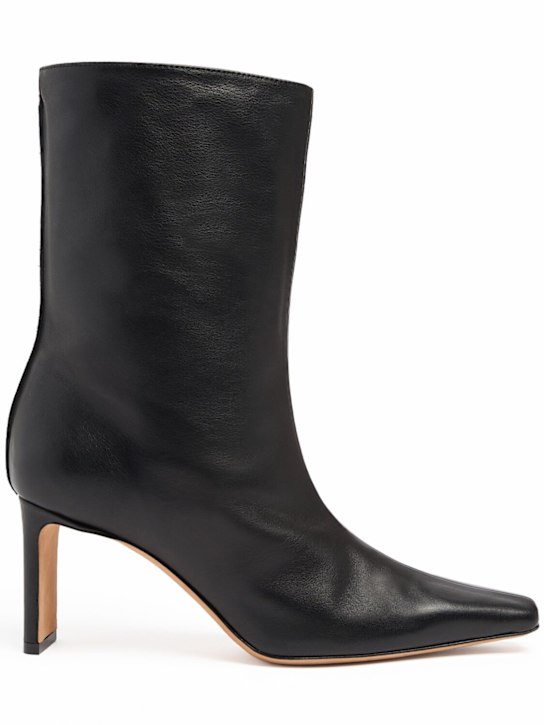 Katt Fore: 70mm Olympe mid-cut leather boots - Black - women_0 | Luisa Via Roma