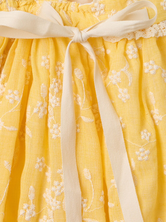 Cosmosophie: Floral embroidered cotton dress - 橙色 - kids-girls_1 | Luisa Via Roma