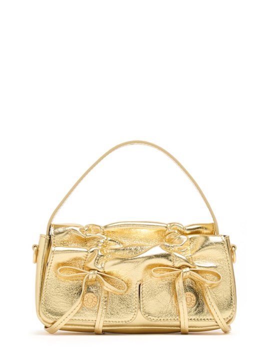 Acne Studios: Multipocket lux metallic micro crossbody - Gold - women_0 | Luisa Via Roma