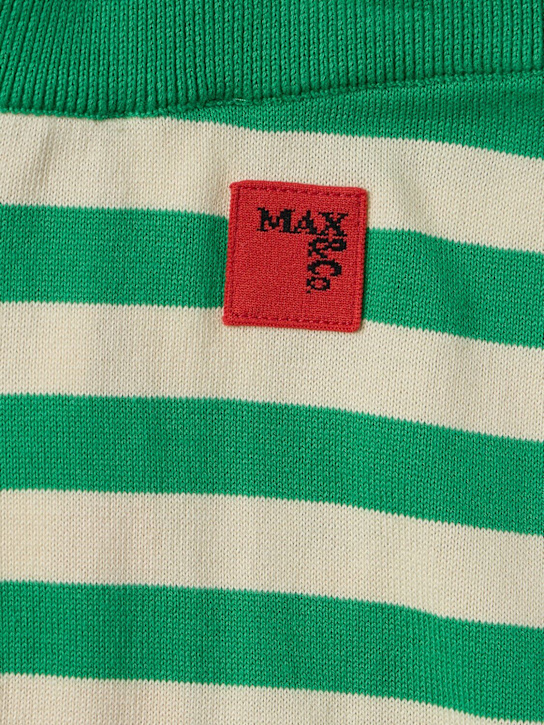 MAX&Co.: Striped cotton shorts - Beige/Vert - kids-girls_1 | Luisa Via Roma