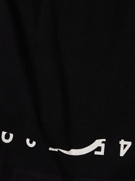 MM6 Maison Margiela: Cotton jersey t-shirt - Noir - kids-boys_1 | Luisa Via Roma