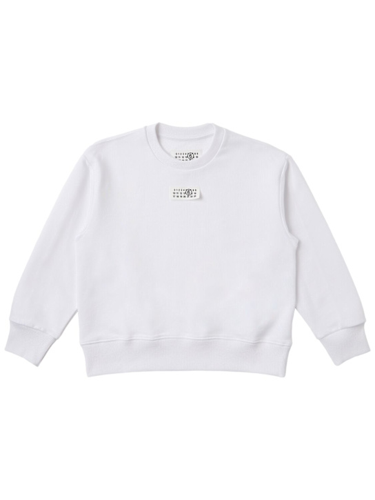 MM6 Maison Margiela: Cotton sweatshirt - Blanc - kids-boys_0 | Luisa Via Roma
