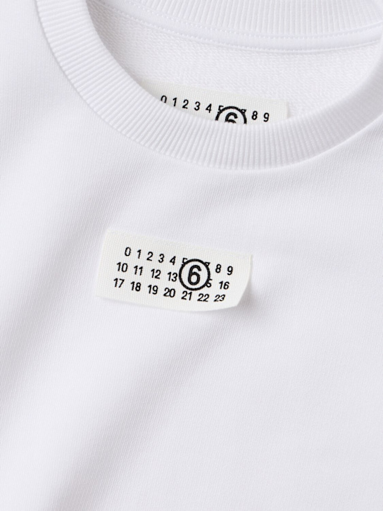 MM6 Maison Margiela: Cotton sweatshirt - Blanc - kids-boys_1 | Luisa Via Roma